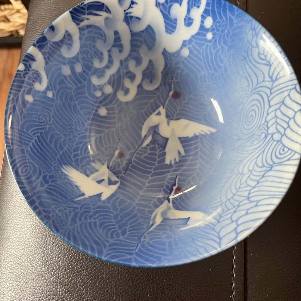 Artistic Blue and White Ceramic Bowl